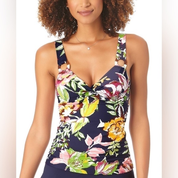 Anne Cole Women's Tropical Bloom
Twist Front Tankini Swim Top Size 34C/36B New - Picture 2 of 12